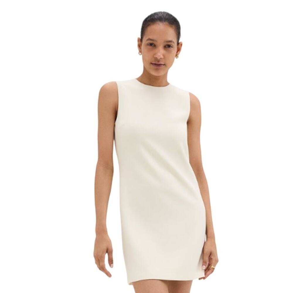 $365 MSRP - Theory Shift Dress in Admiral Crepe - Color Rice - Sz 8 - NWT